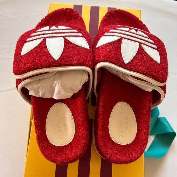 NWT women's GUCCI adidas x GUCCI GG Platform Sandal 702398 size42 - Picture 2 of 6